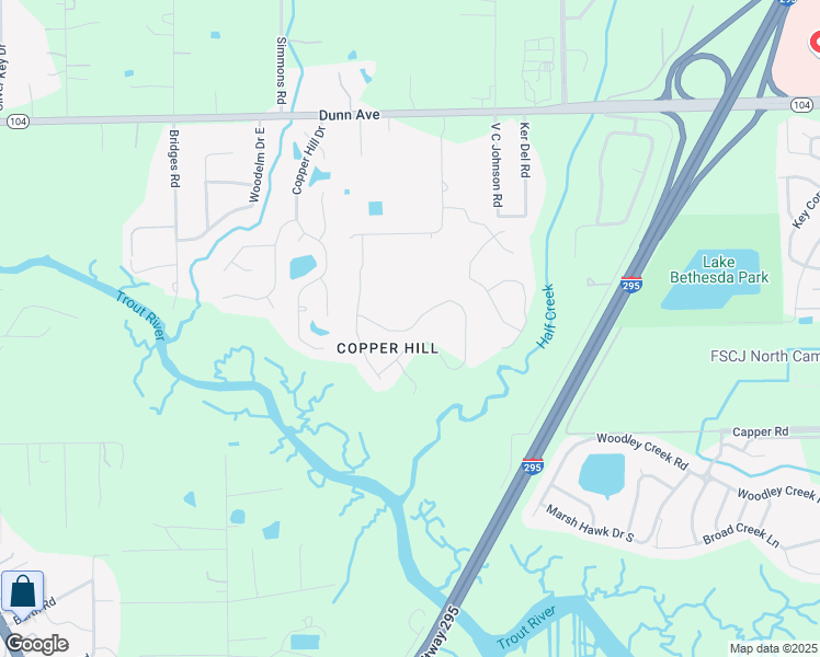 map of restaurants, bars, coffee shops, grocery stores, and more near Kellar Circle in Jacksonville