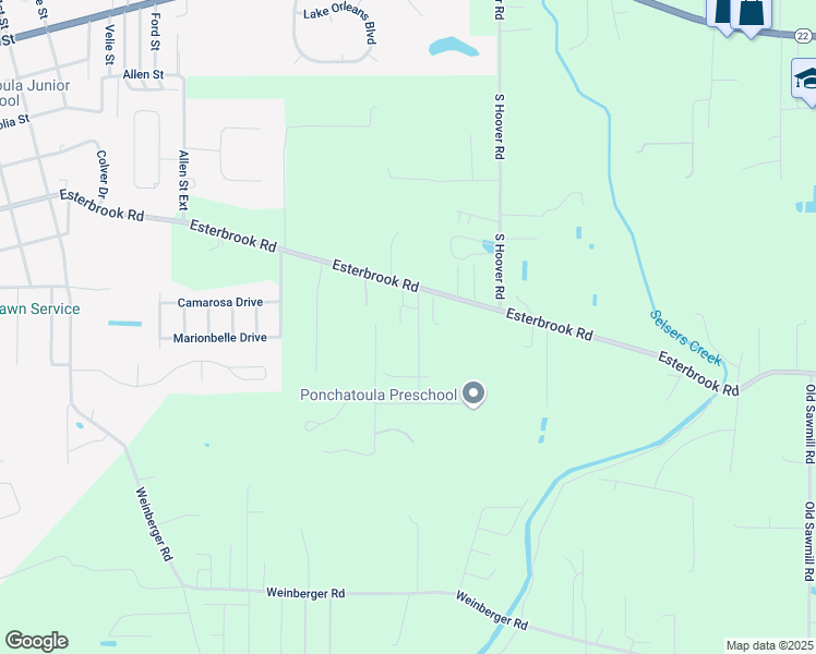 map of restaurants, bars, coffee shops, grocery stores, and more near 39336 Brookfield Drive in Ponchatoula