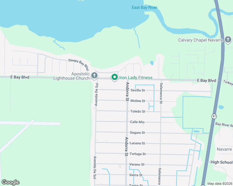 map of restaurants, bars, coffee shops, grocery stores, and more near 8192 Molina Street in Navarre