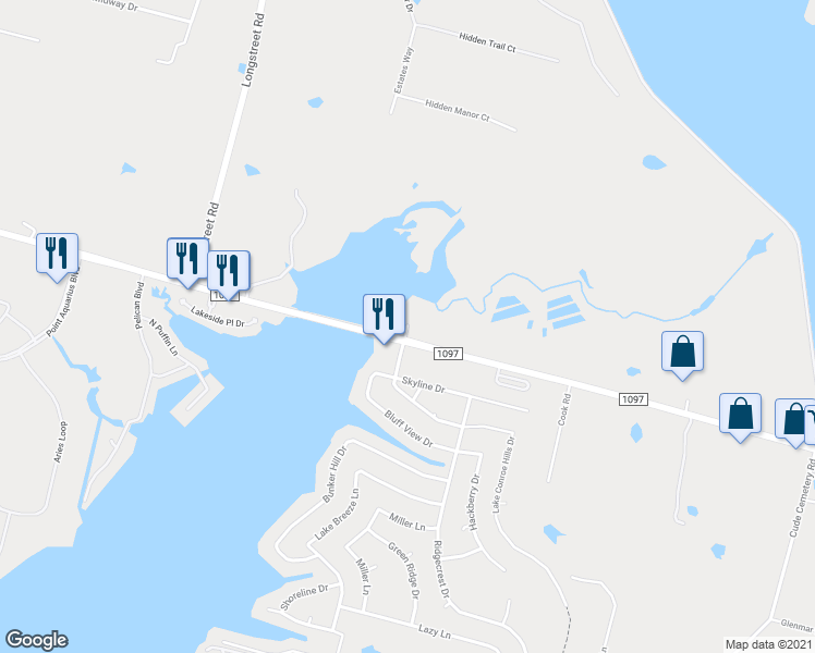 map of restaurants, bars, coffee shops, grocery stores, and more near 13226 Farm to Market 1097 in Willis