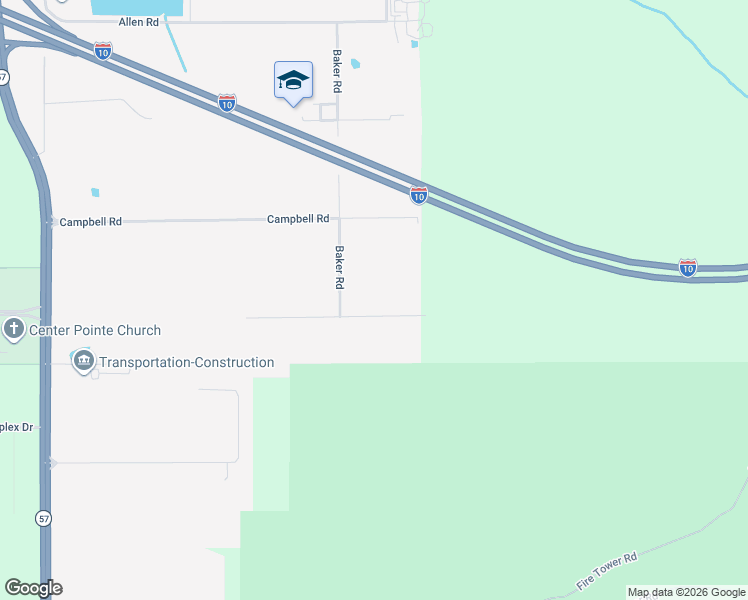 map of restaurants, bars, coffee shops, grocery stores, and more near 5401-5499 Carter Road in Ocean Springs