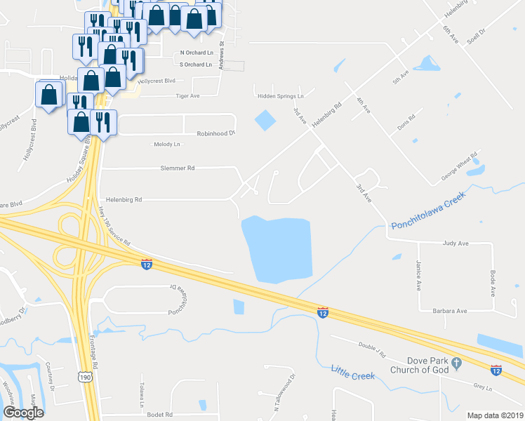 map of restaurants, bars, coffee shops, grocery stores, and more near 172 Golden Meadow Drive in Covington