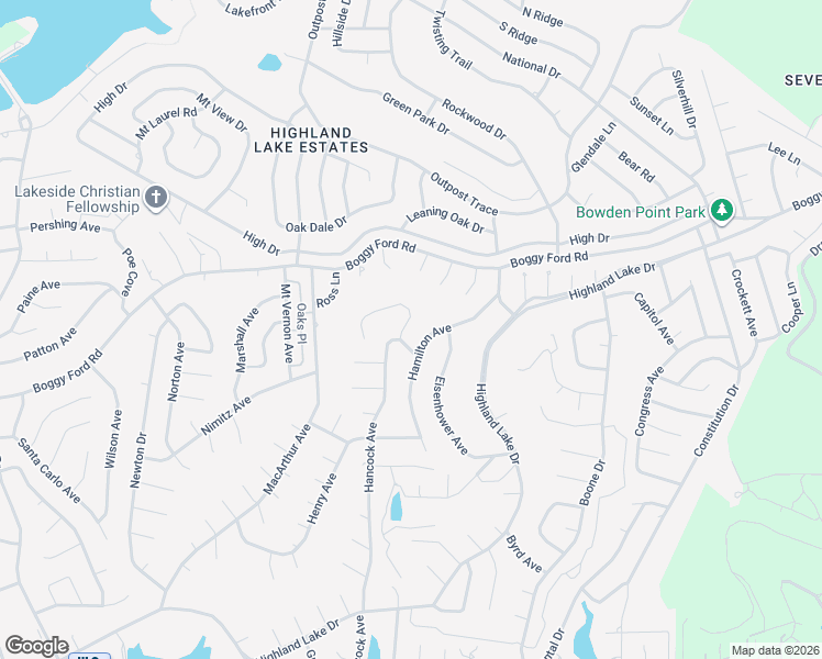 map of restaurants, bars, coffee shops, grocery stores, and more near 3400 Hamilton Avenue in Lago Vista