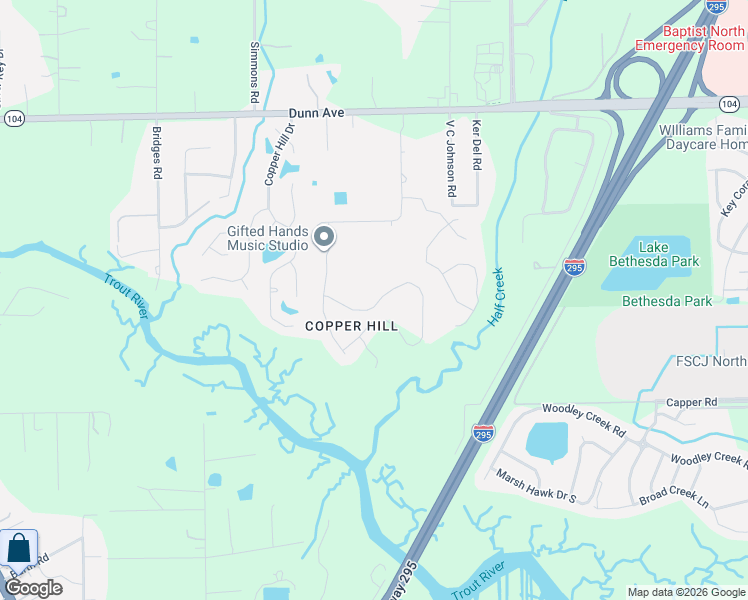 map of restaurants, bars, coffee shops, grocery stores, and more near 5364 Kellar Circle in Jacksonville
