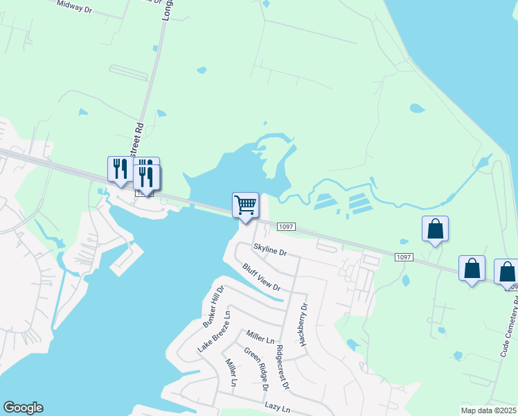 map of restaurants, bars, coffee shops, grocery stores, and more near 13260 Farm to Market 1097 in Willis
