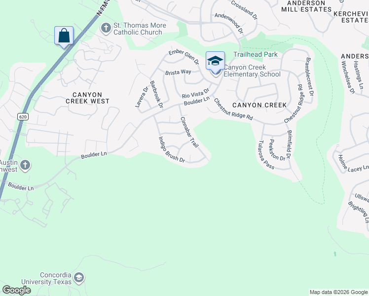 map of restaurants, bars, coffee shops, grocery stores, and more near 11008 Deep Brook Drive in Austin