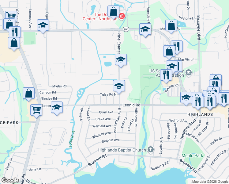 map of restaurants, bars, coffee shops, grocery stores, and more near 2460 Blackshire Road in Jacksonville