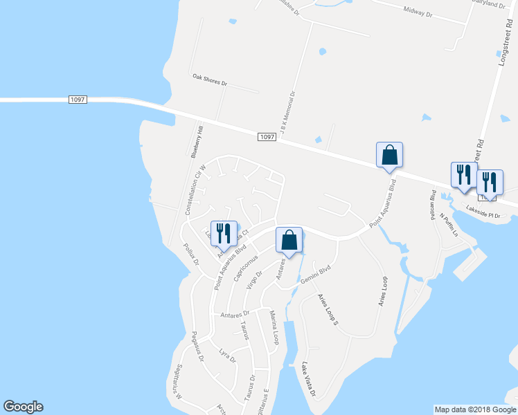 map of restaurants, bars, coffee shops, grocery stores, and more near 12967 Corona Court in Willis