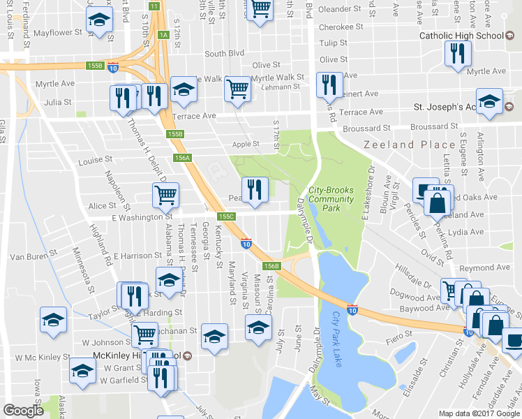 map of restaurants, bars, coffee shops, grocery stores, and more near 1762 Eddie Robinson Sr Drive in Baton Rouge