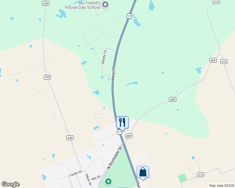 map of restaurants, bars, coffee shops, grocery stores, and more near 9278 U.S. 77 in Lexington