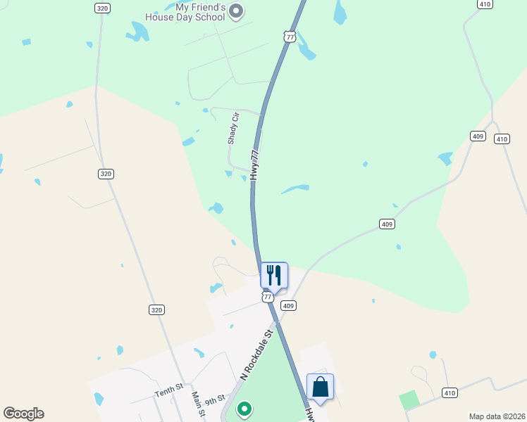 map of restaurants, bars, coffee shops, grocery stores, and more near 9278 U.S. 77 in Lexington