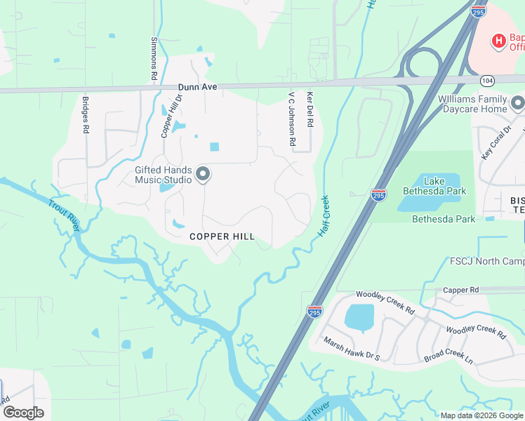 map of restaurants, bars, coffee shops, grocery stores, and more near 5555 Kellar Circle in Jacksonville