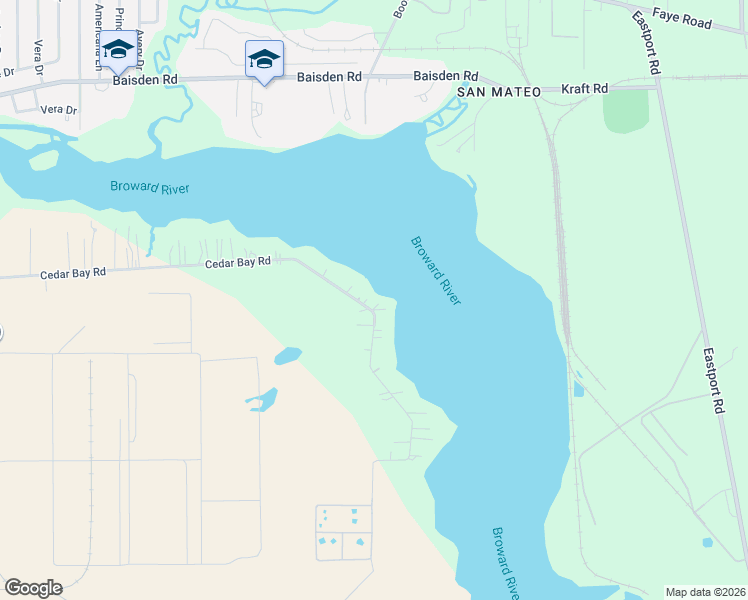 map of restaurants, bars, coffee shops, grocery stores, and more near 1439 Cedar Bay Road in Jacksonville