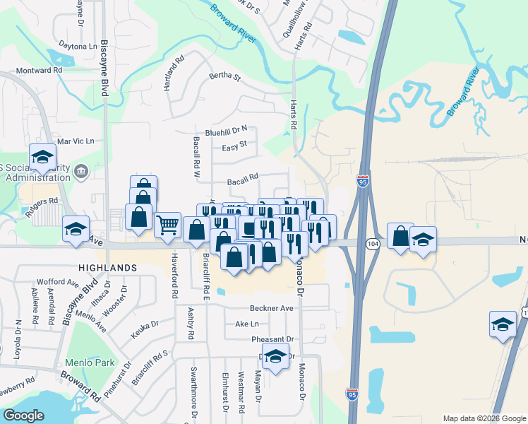 map of restaurants, bars, coffee shops, grocery stores, and more near 10898 Tarin Drive in Jacksonville
