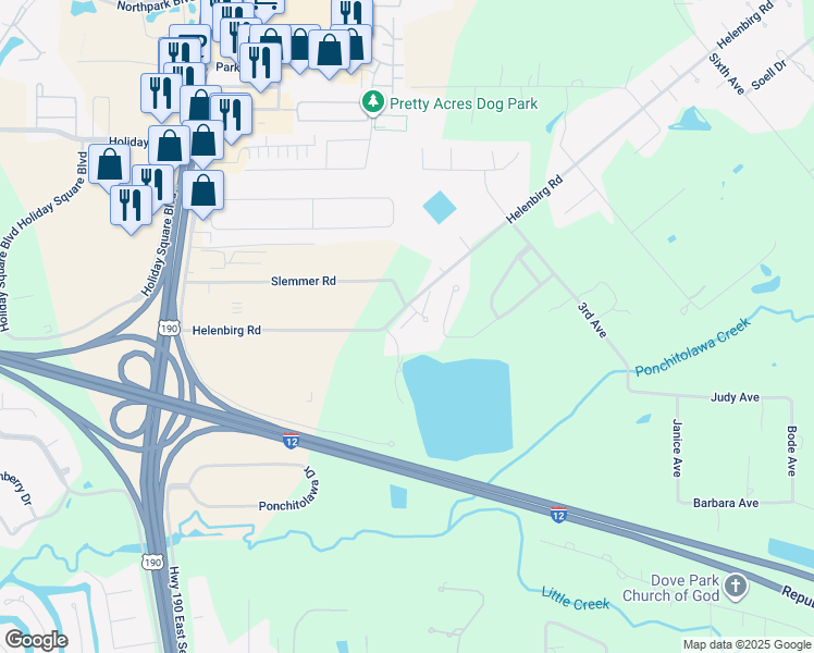 map of restaurants, bars, coffee shops, grocery stores, and more near 100 Covington Meadow Circle in Covington