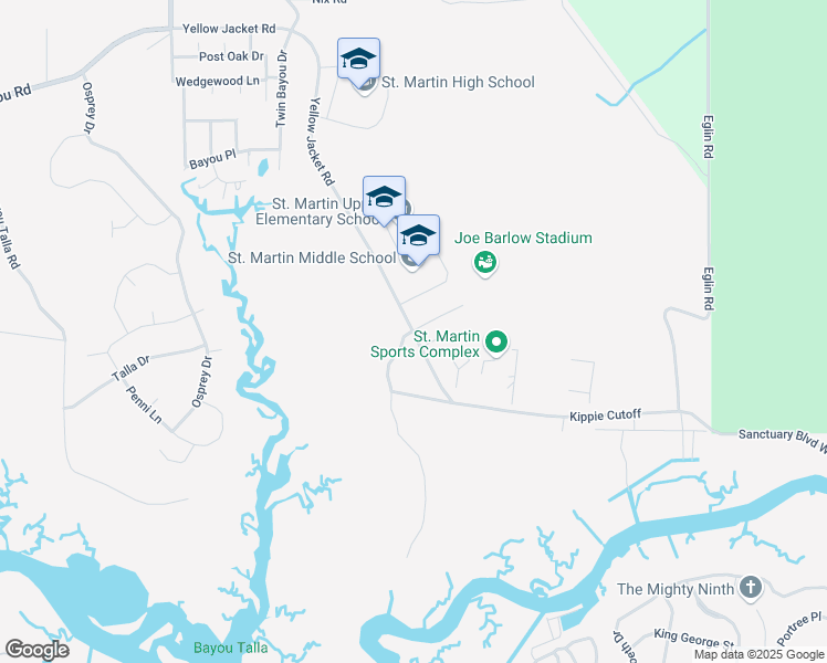 map of restaurants, bars, coffee shops, grocery stores, and more near 10900 Yellow Jacket Road in Ocean Springs