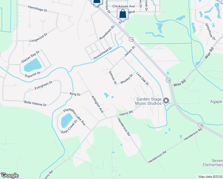 map of restaurants, bars, coffee shops, grocery stores, and more near 8220 Lilac Street in Denham Springs