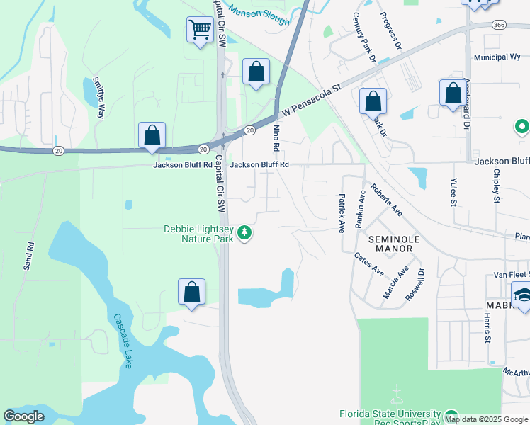 map of restaurants, bars, coffee shops, grocery stores, and more near 1669 Baldwin Park Drive in Tallahassee