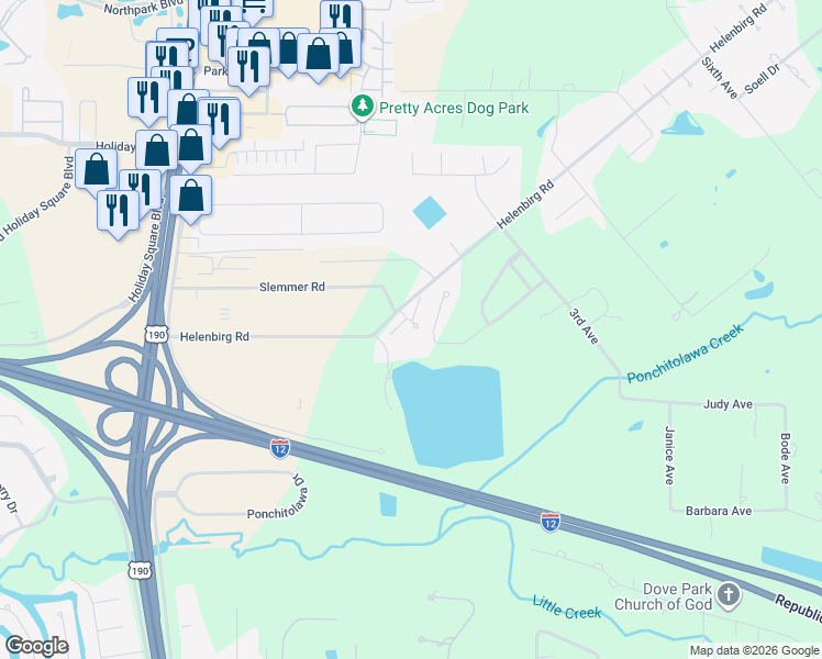 map of restaurants, bars, coffee shops, grocery stores, and more near 100 Covington Meadow Circle in Covington