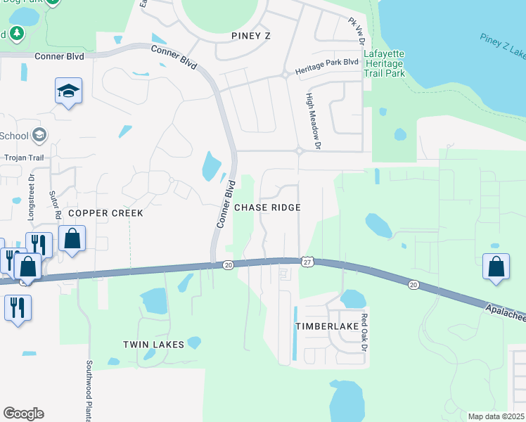 map of restaurants, bars, coffee shops, grocery stores, and more near 1167 Brafforton Way in Tallahassee