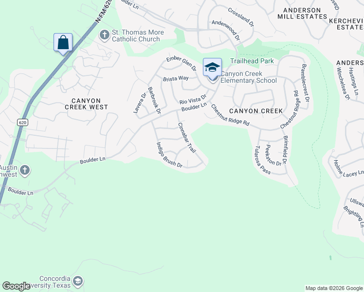 map of restaurants, bars, coffee shops, grocery stores, and more near 11008 Deep Brook Drive in Austin