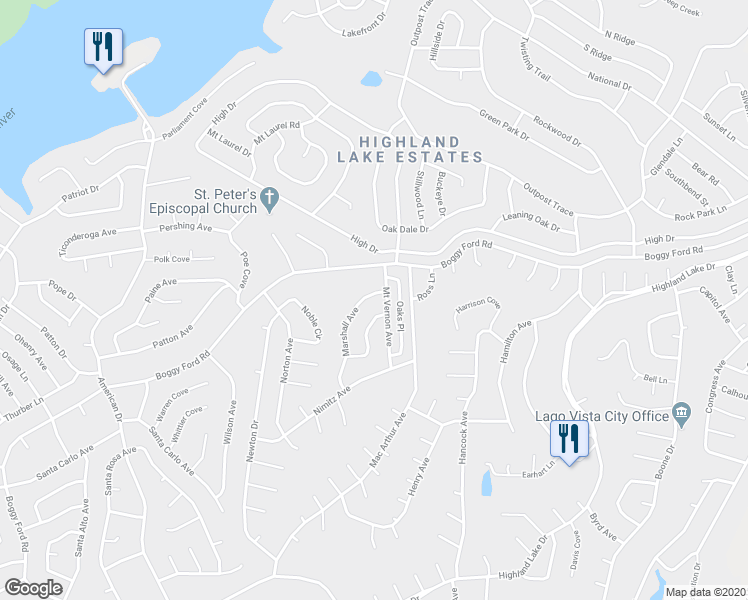 map of restaurants, bars, coffee shops, grocery stores, and more near 3303 Marshall Avenue in Leander