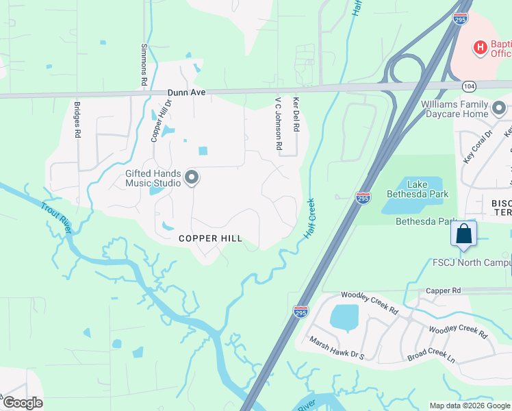 map of restaurants, bars, coffee shops, grocery stores, and more near 5555 Kellar Circle in Jacksonville
