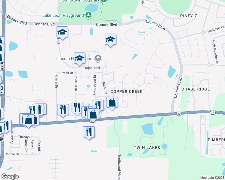 map of restaurants, bars, coffee shops, grocery stores, and more near 3725 Sutor Court in Tallahassee
