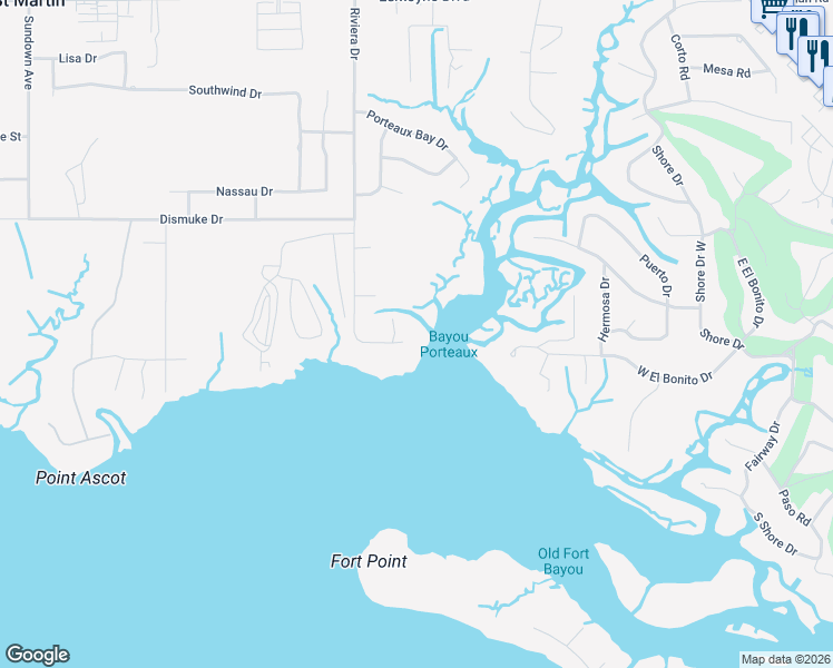 map of restaurants, bars, coffee shops, grocery stores, and more near 6200 Riviera Drive in Biloxi