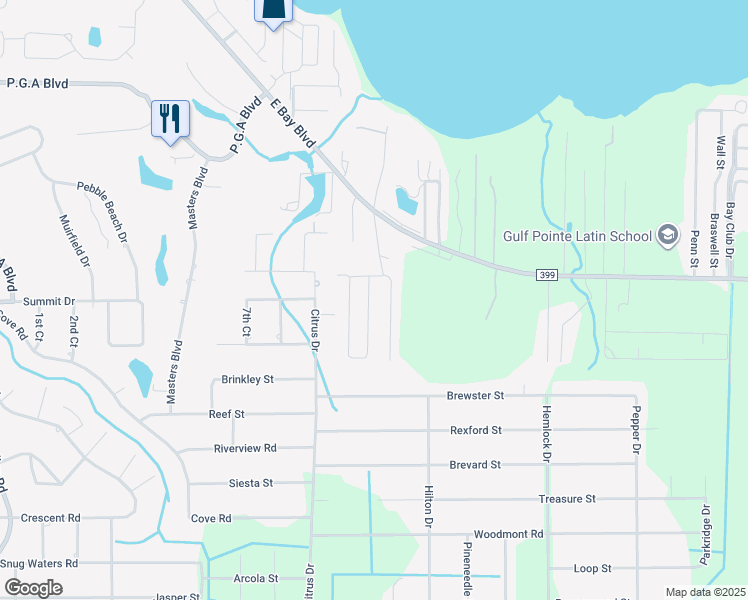 map of restaurants, bars, coffee shops, grocery stores, and more near 2678 Hidden Estates Circle in Navarre