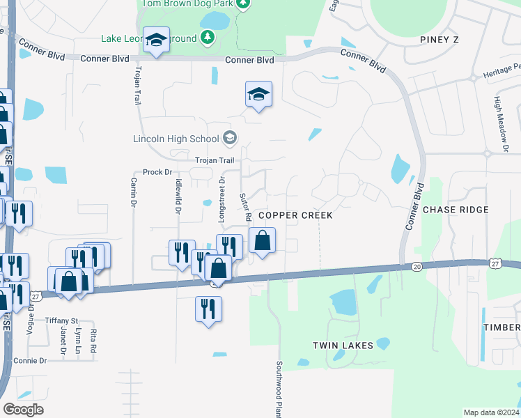 map of restaurants, bars, coffee shops, grocery stores, and more near 3701 Sutor Court in Tallahassee