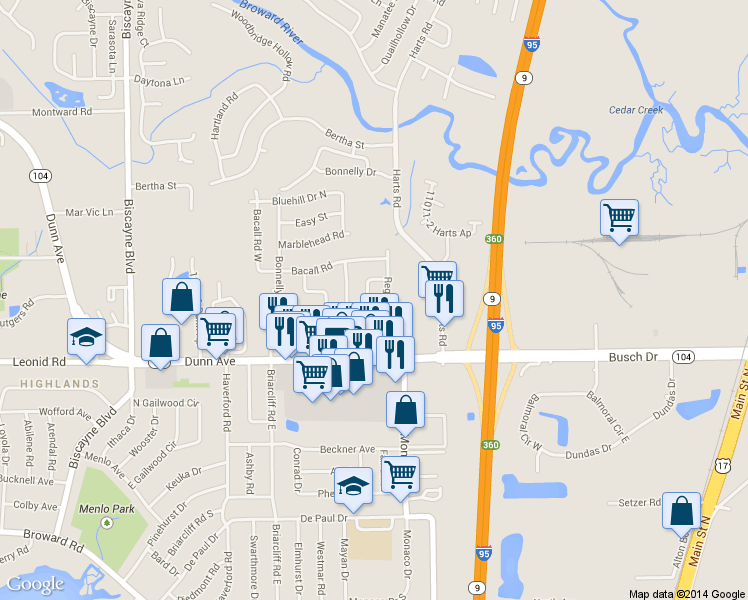 map of restaurants, bars, coffee shops, grocery stores, and more near 10898 Tarin Drive in Jacksonville