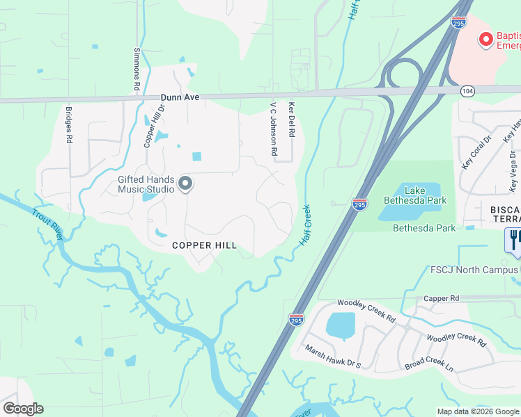 map of restaurants, bars, coffee shops, grocery stores, and more near 10975 Haws Lane in Jacksonville