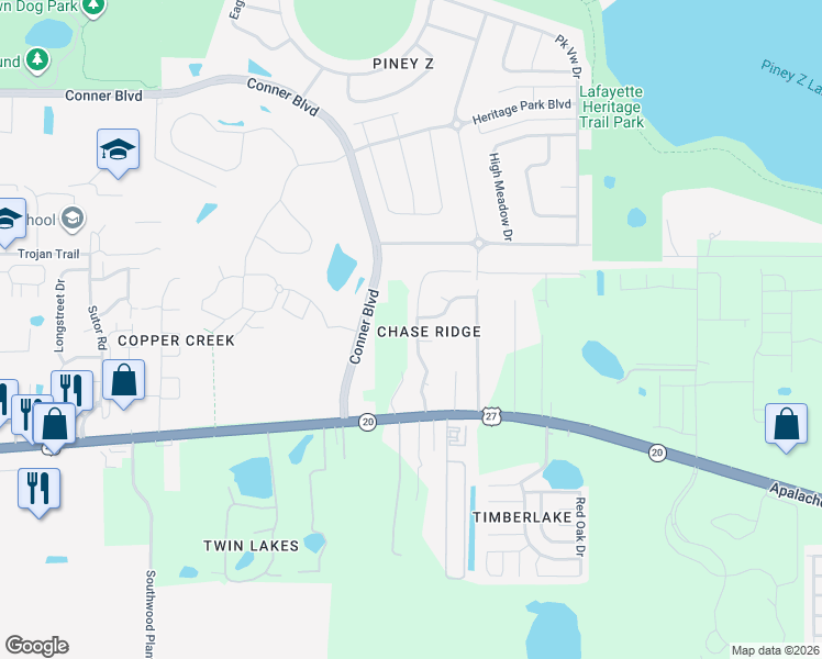 map of restaurants, bars, coffee shops, grocery stores, and more near 1167 Brafforton Way in Tallahassee