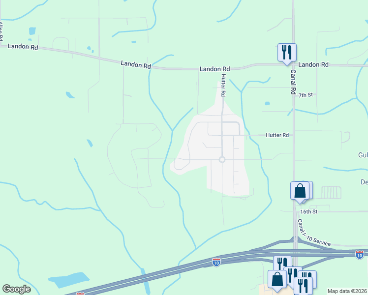 map of restaurants, bars, coffee shops, grocery stores, and more near 18255 Tulip Cove in Gulfport