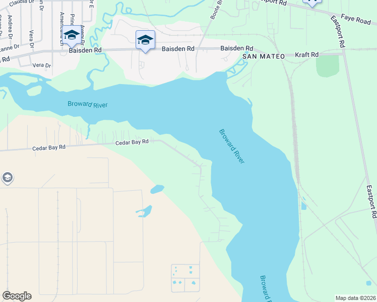 map of restaurants, bars, coffee shops, grocery stores, and more near 1379 Cedar Bay Road in Jacksonville