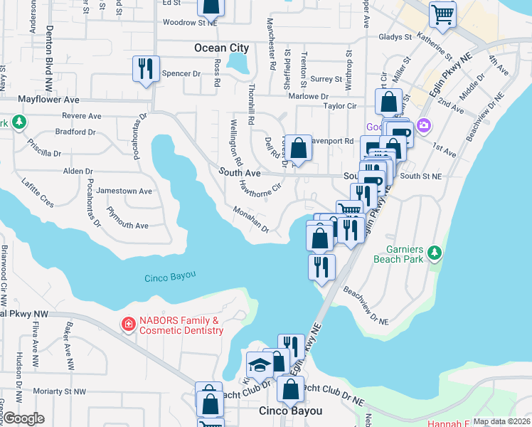 map of restaurants, bars, coffee shops, grocery stores, and more near 2234 Monahan Court in Fort Walton Beach