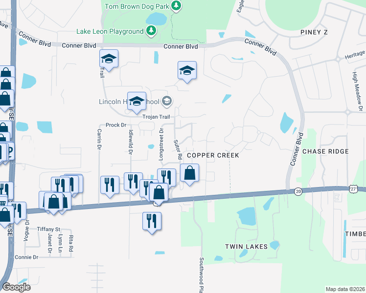 map of restaurants, bars, coffee shops, grocery stores, and more near 3705 Aksarben Drive in Tallahassee