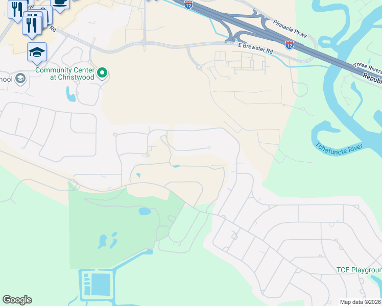 map of restaurants, bars, coffee shops, grocery stores, and more near 27 Wax Myrtle in Covington