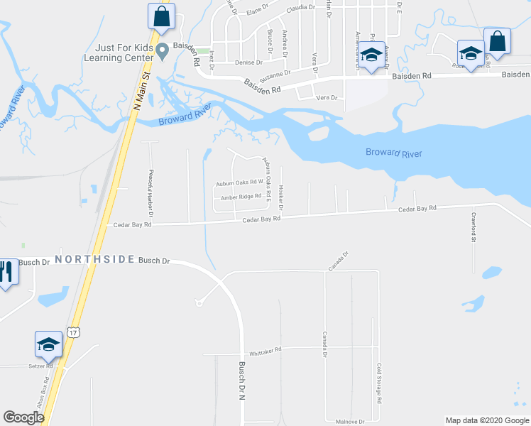 map of restaurants, bars, coffee shops, grocery stores, and more near 318 Auburn Oaks Road East in Jacksonville