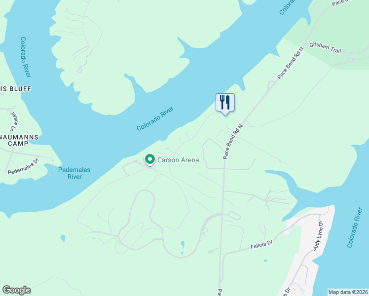 map of restaurants, bars, coffee shops, grocery stores, and more near 1611 Las Entradas Drive in Spicewood