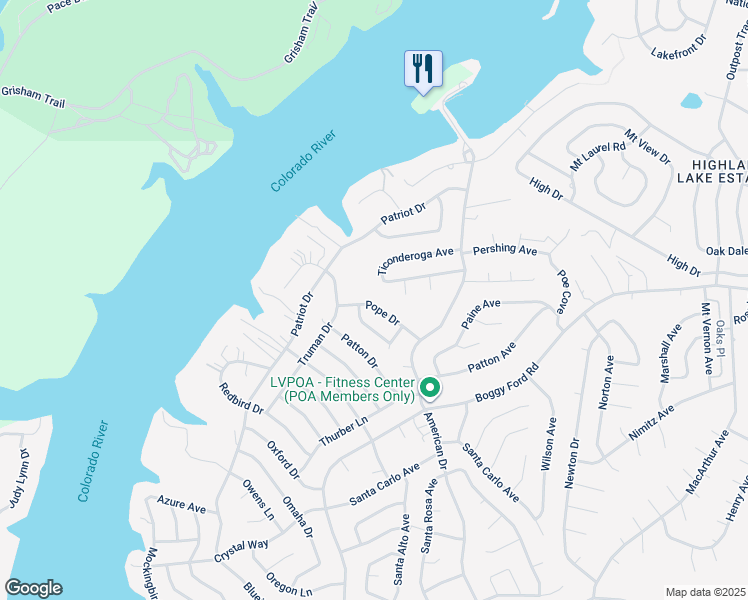map of restaurants, bars, coffee shops, grocery stores, and more near 21709 Pope Drive in Leander
