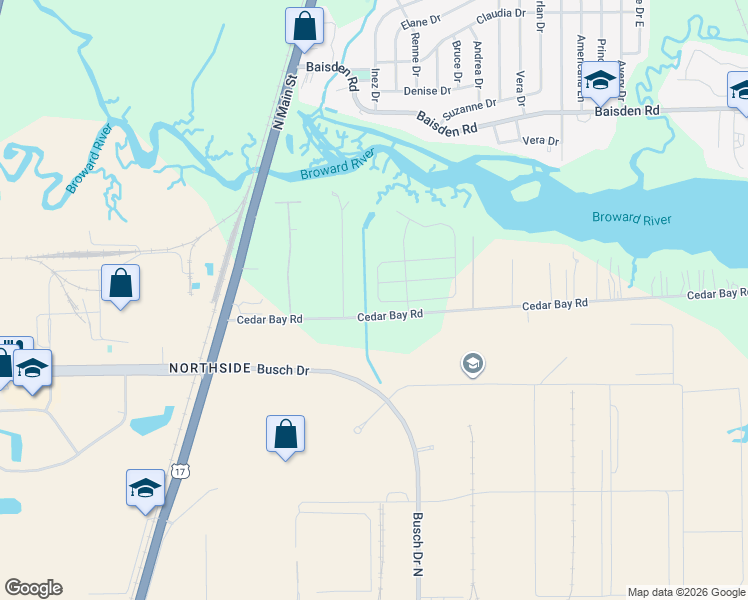 map of restaurants, bars, coffee shops, grocery stores, and more near 196 Auburn Oaks Road West in Jacksonville