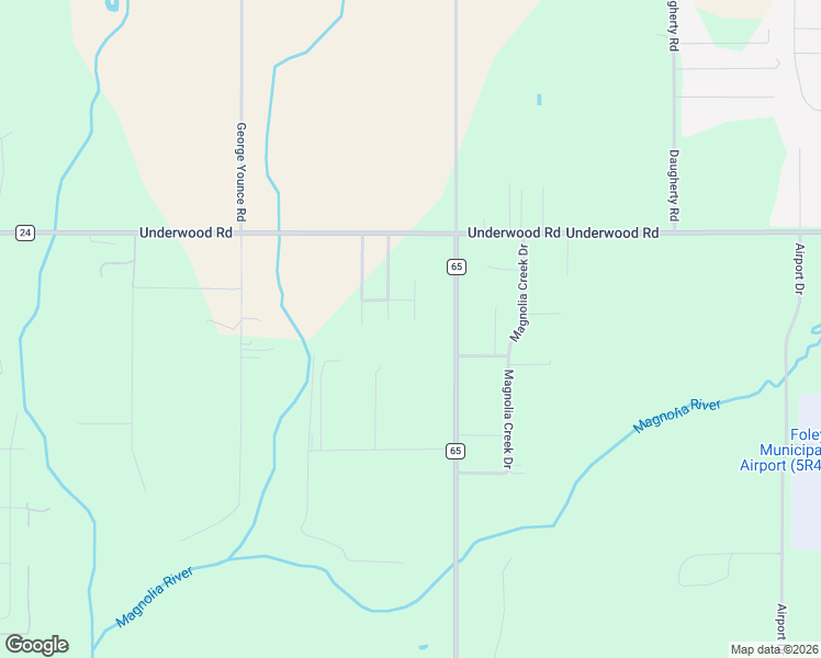 map of restaurants, bars, coffee shops, grocery stores, and more near 2443 Cedarwood Drive in Foley