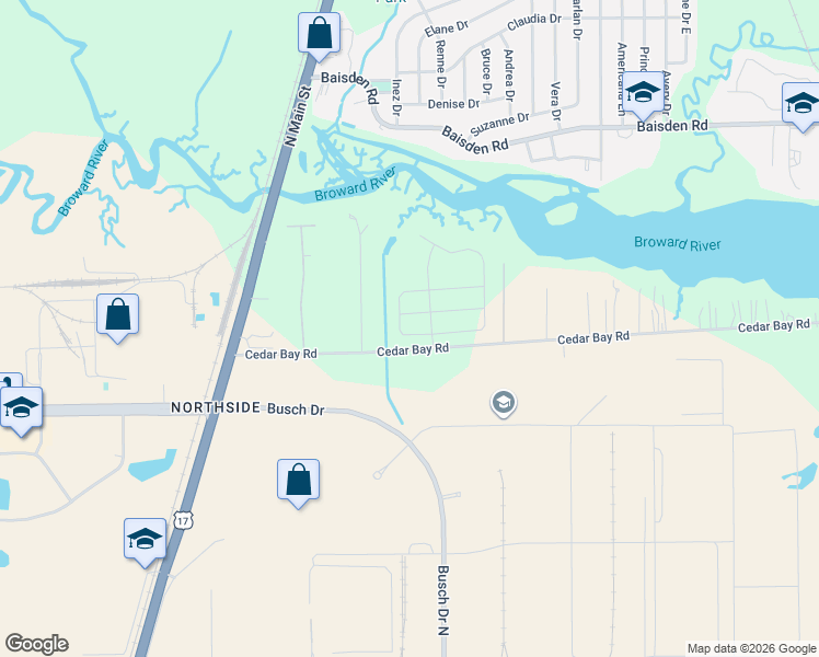 map of restaurants, bars, coffee shops, grocery stores, and more near 211 Amber Ridge Road in Jacksonville