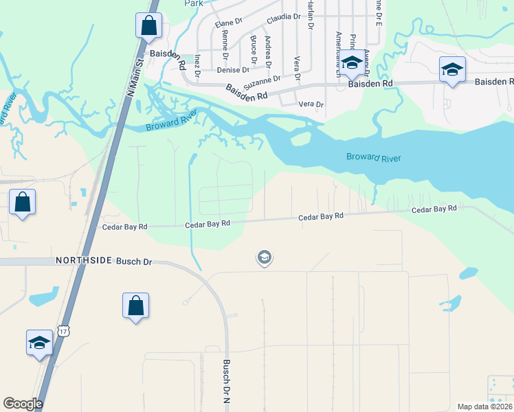 map of restaurants, bars, coffee shops, grocery stores, and more near 312 Amber Ridge Road in Jacksonville