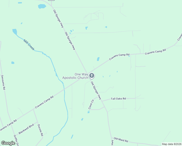 map of restaurants, bars, coffee shops, grocery stores, and more near 10040 Cravens Camp Road in Silsbee