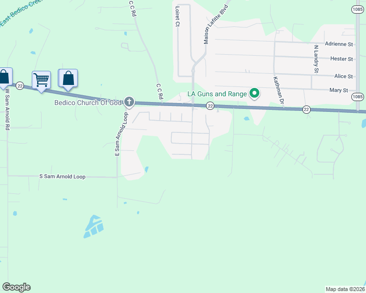 map of restaurants, bars, coffee shops, grocery stores, and more near 28676 Water Oak Loop in Ponchatoula