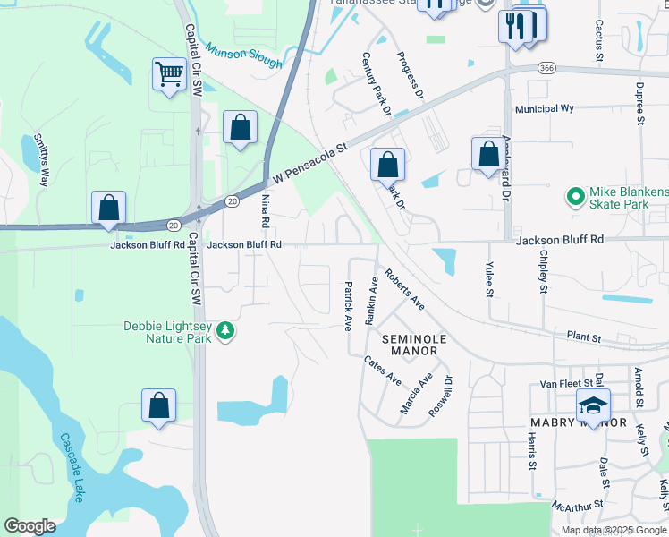 map of restaurants, bars, coffee shops, grocery stores, and more near 4148 Darby Drive in Tallahassee