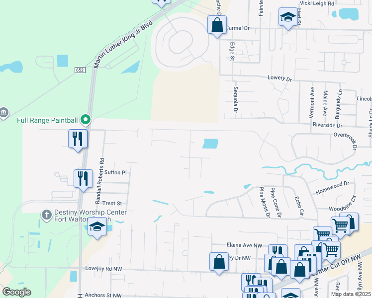 map of restaurants, bars, coffee shops, grocery stores, and more near 110 Gail La Rue in Fort Walton Beach